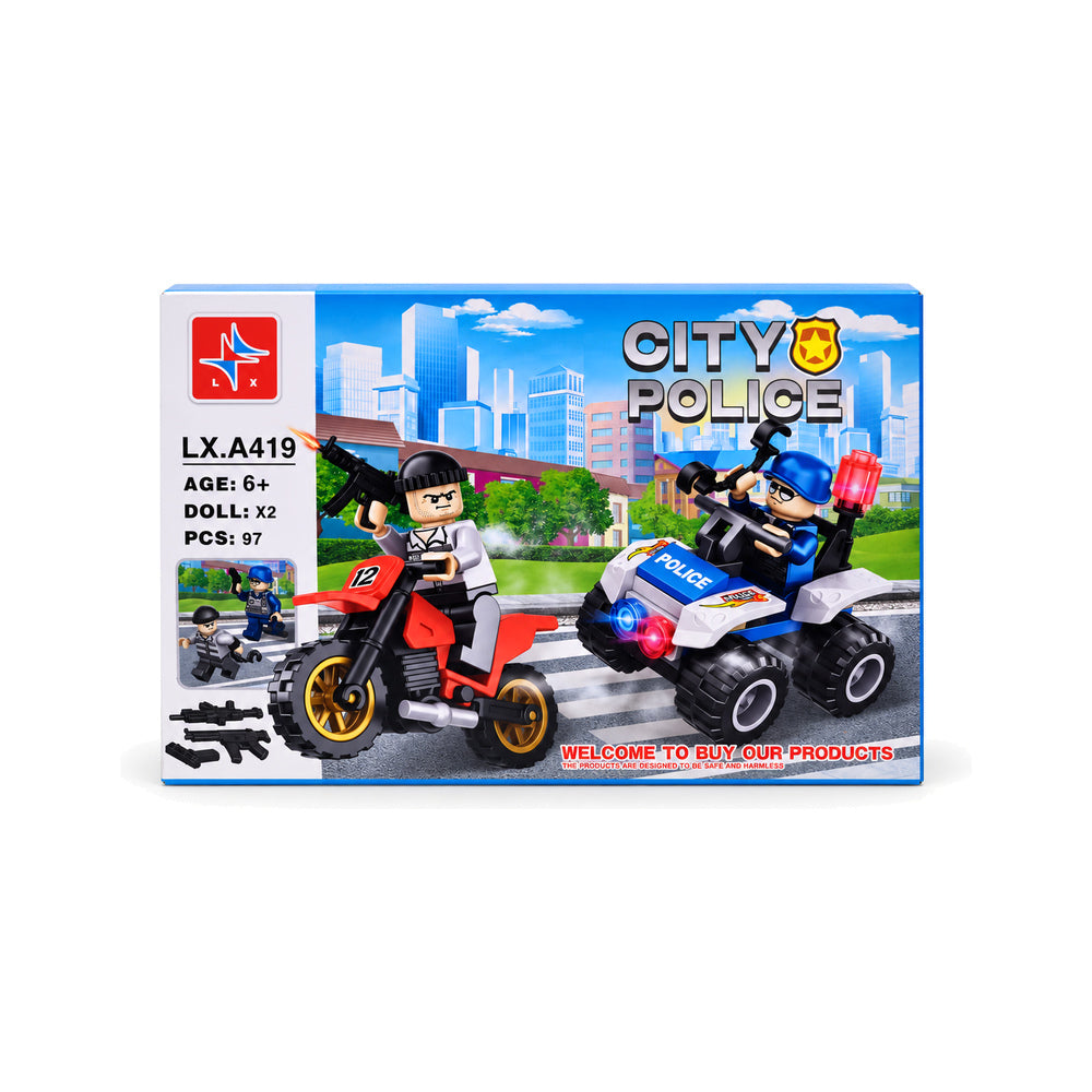 LX-A419 CITY POLICE BUILDING BLOCKS 97PCS  A.I