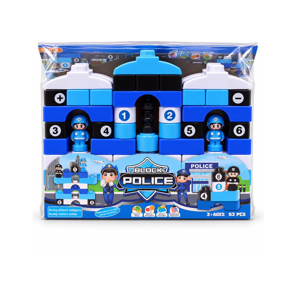 9911 BUILDING BLOCKS POLICE 53PCS IN PVC IR
