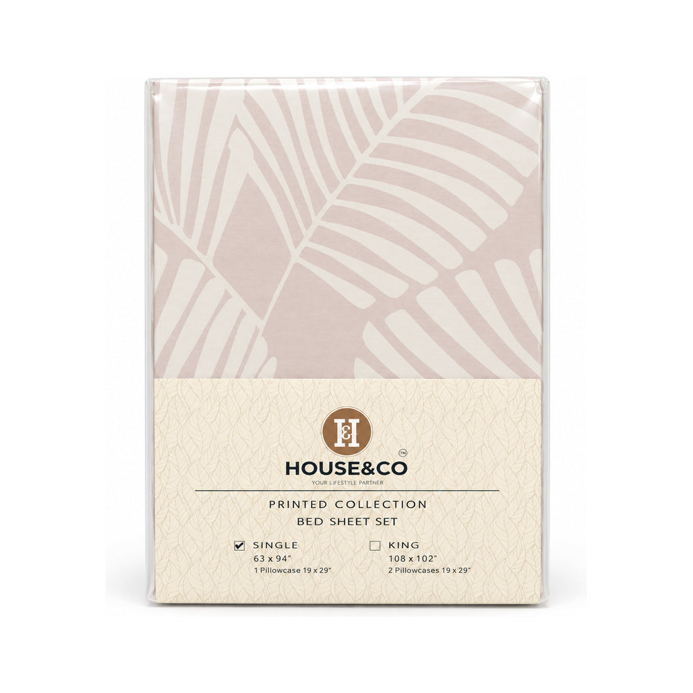 H&C BED SHEET SINGLE LEAVES POLY COTTON 63X94 TC-144