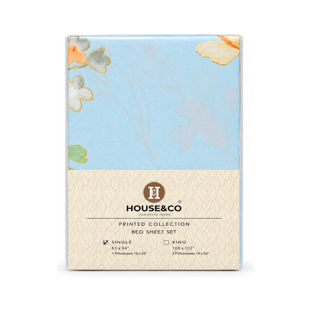 H&C BED SHEET SINGLE BALI POLY COTTON 63X94 TC-144