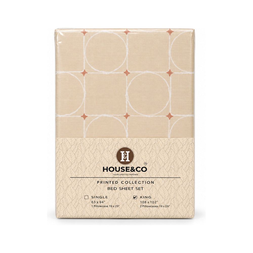H&C BED SHEET KING AMELIA POLY COTTON 108X102 TC-144
