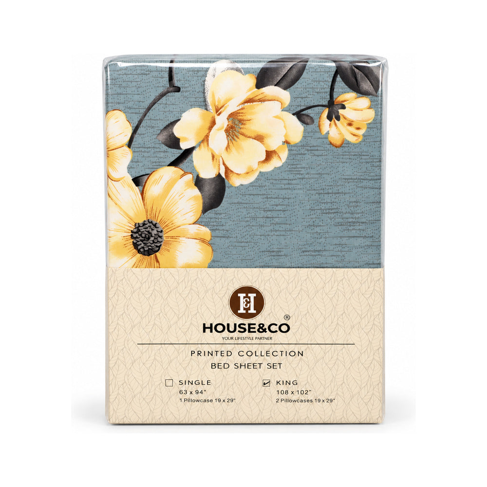H&C BED SHEET KING LILY POLY COTTON 108X102 TC-144