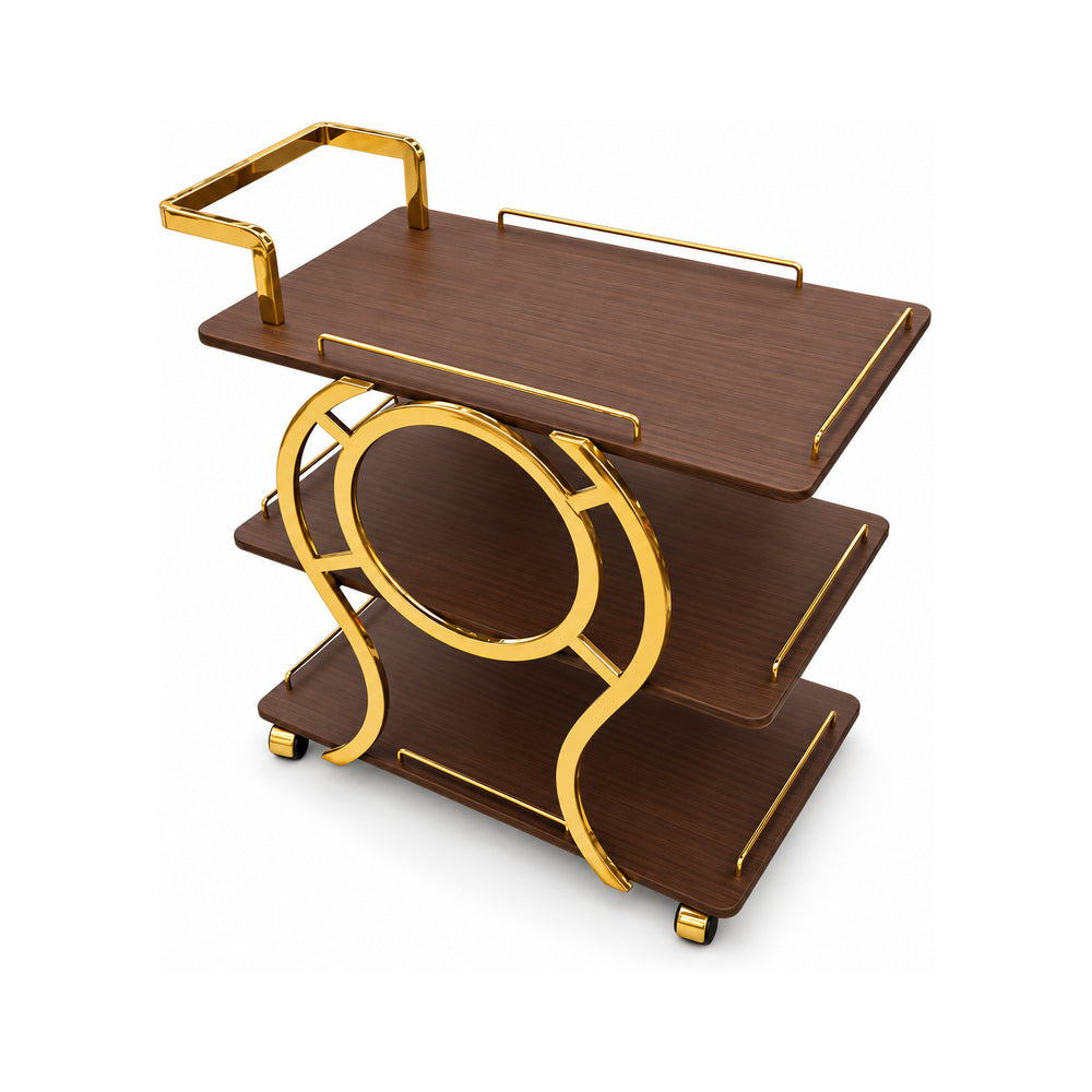 TEA TROLLEY 3 SHELF 7030 DARK BROWN E14