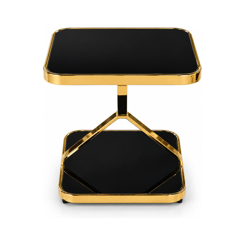 TEA TROLLEY 3 SHELF 7030 BLACK MARBLE E18