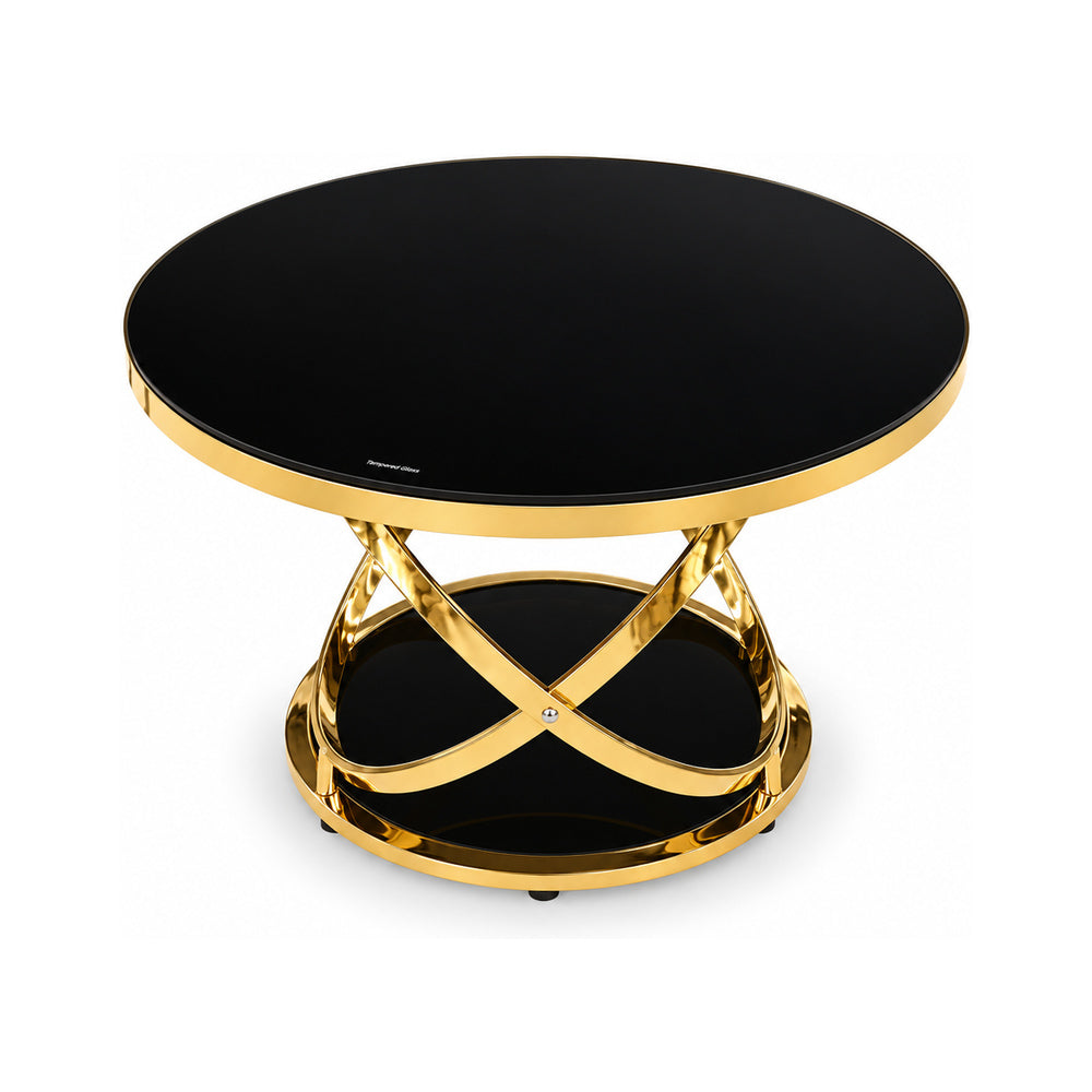 COFFEE TABLE GOLD FRAME IR D517C A+B