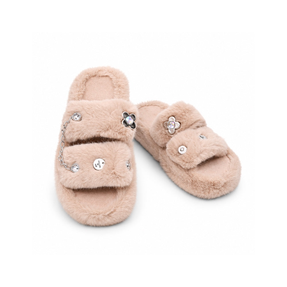 LADIES CARPET SLIPPER KHAKHI MS-13 IR 36-41 PVC