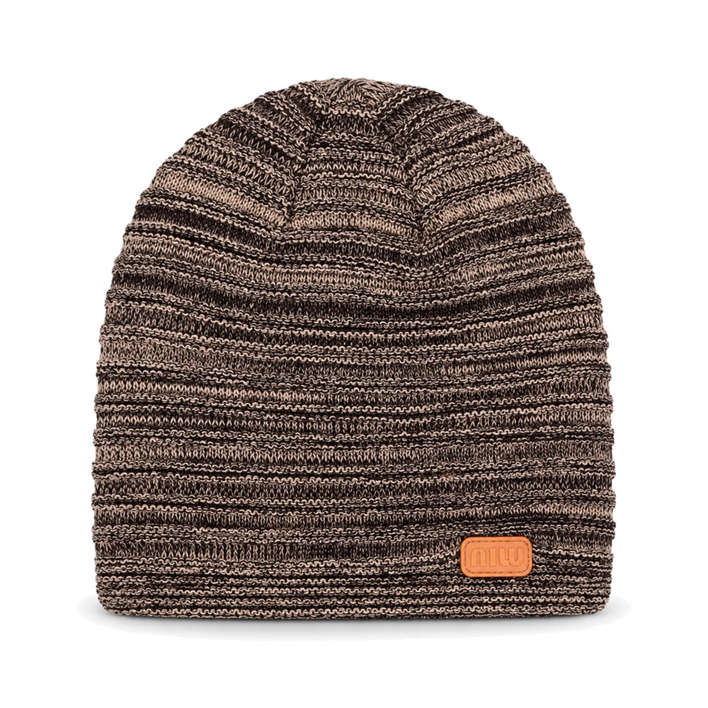 MENS WOOLEN CAP BROWN/MARL IR-26 Y06