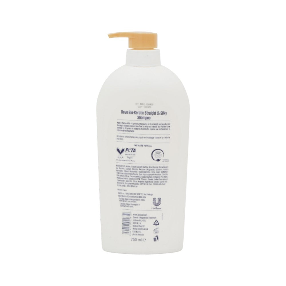 DOVE SHAMPOO BIO KERATIN STRAIGHT & SILKY 750 ML