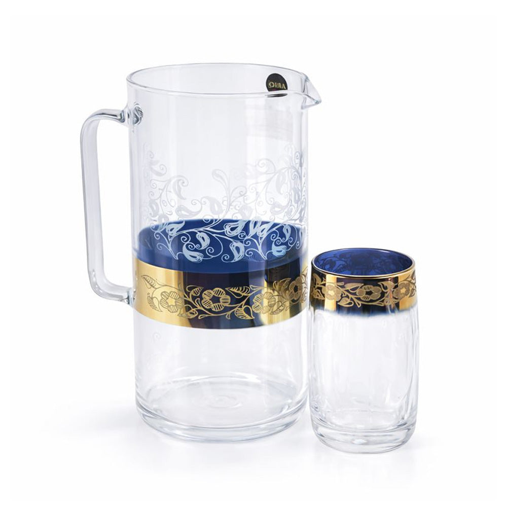 WATER SET 7PC LUMINARC VIGNE CUT GOLD GCV066