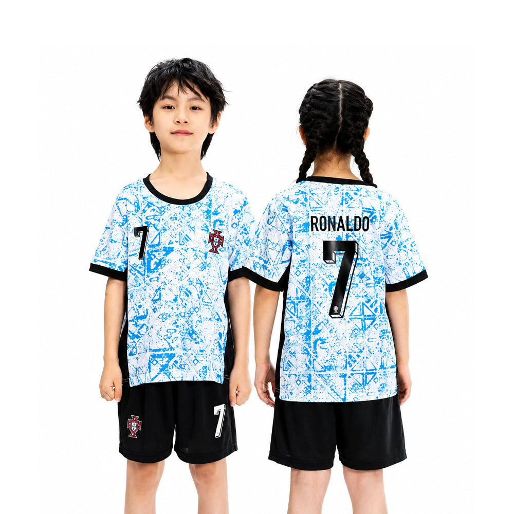 RONALDO 2PC FOOT-BALL JERSEY SKY-BLU/NVY IRS-26 2-3 YEAR 022