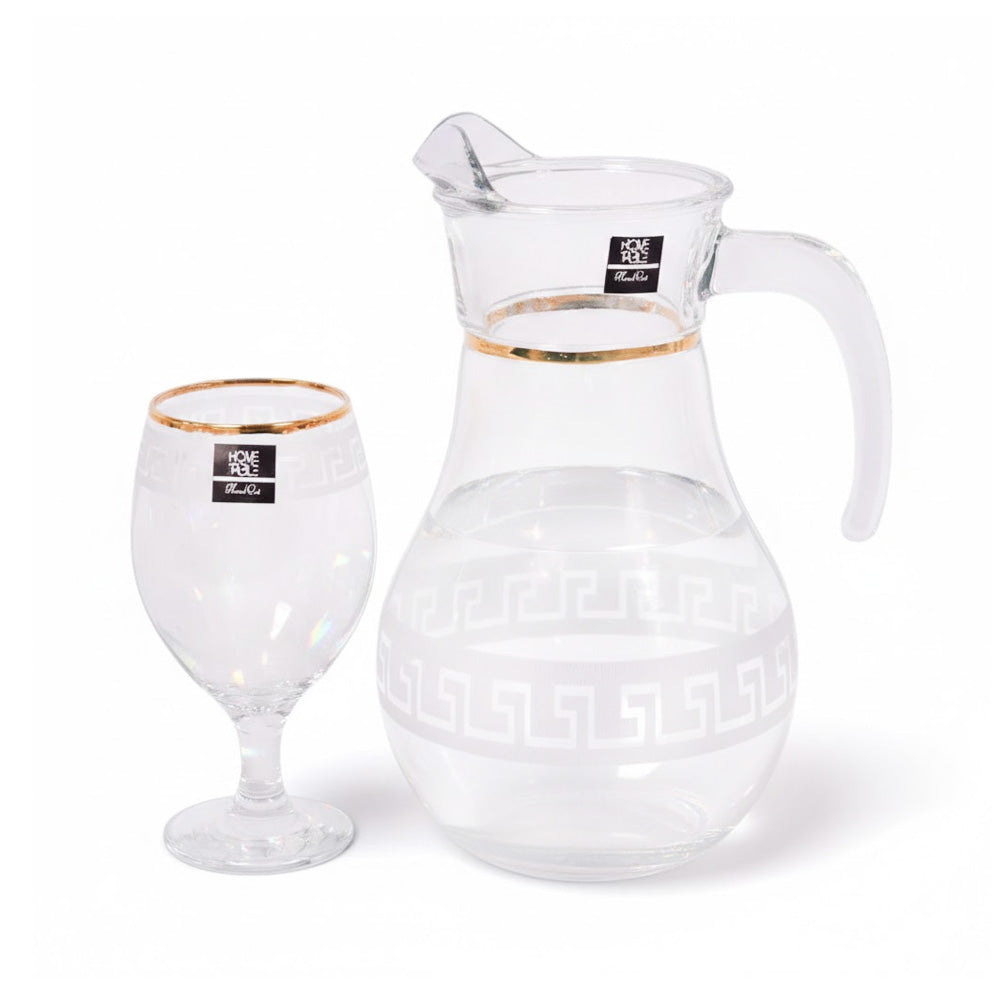 WATER SET 7PC PSB HAND CUT GOLD BISTRO 96933-B074