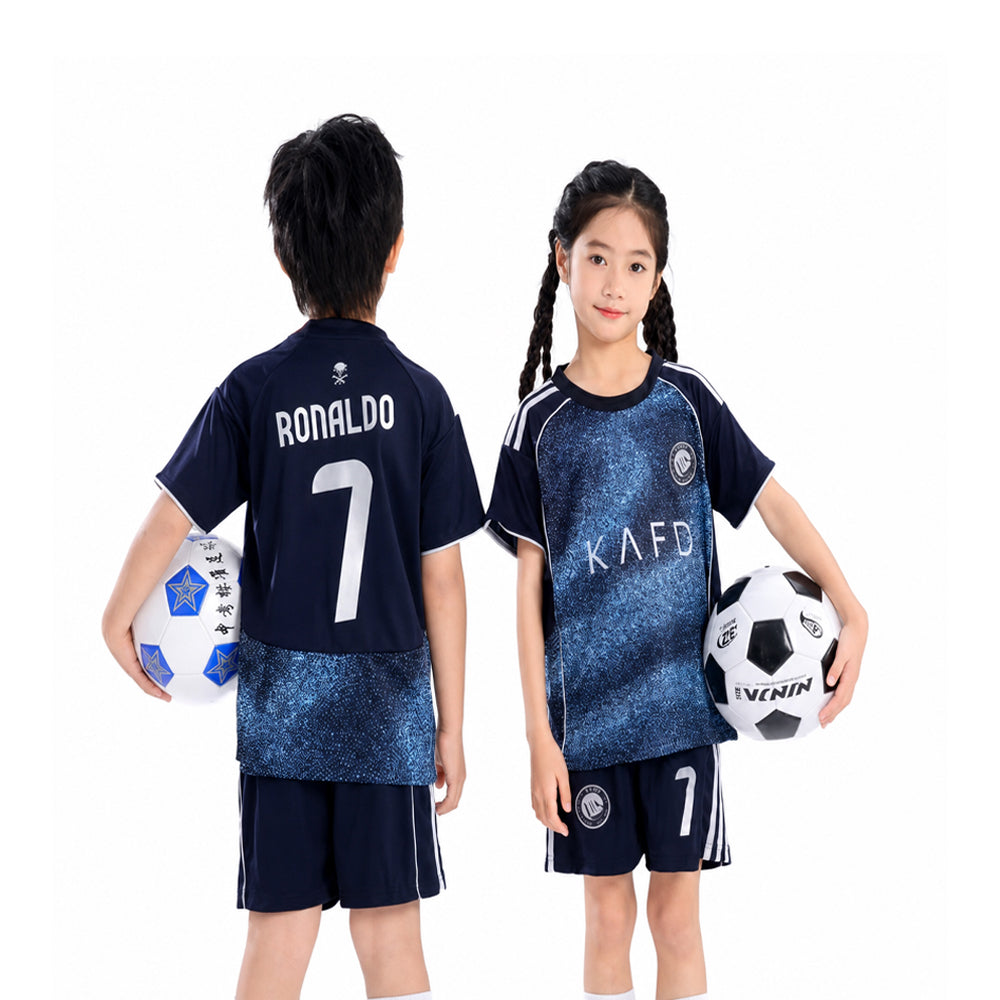 RONALDO 2PC FOOT-BALL JERSEY NAVY IRS-26 2-3 YEAR 023