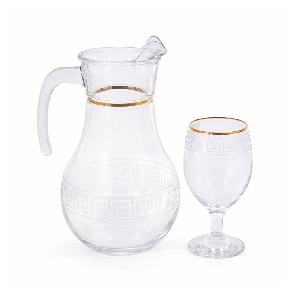 WATER SET 7PC PSB HAND CUT GOLD BISTRO 96933-B018