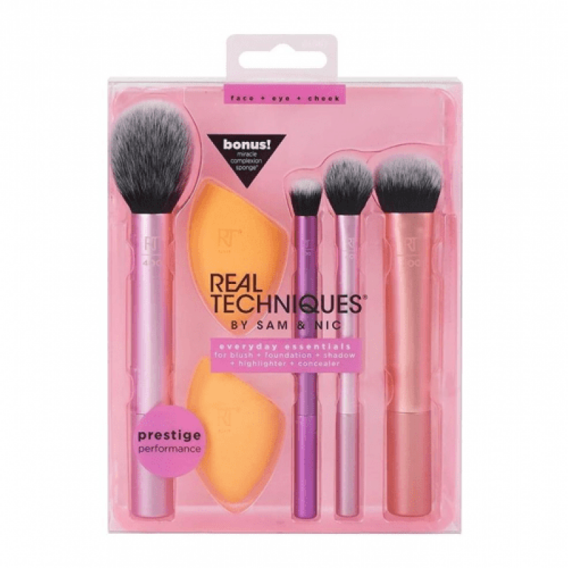 REAL TECHNIQUES BY SAM & NIC NEW FACE EYE CHEEK BRUSH KIT