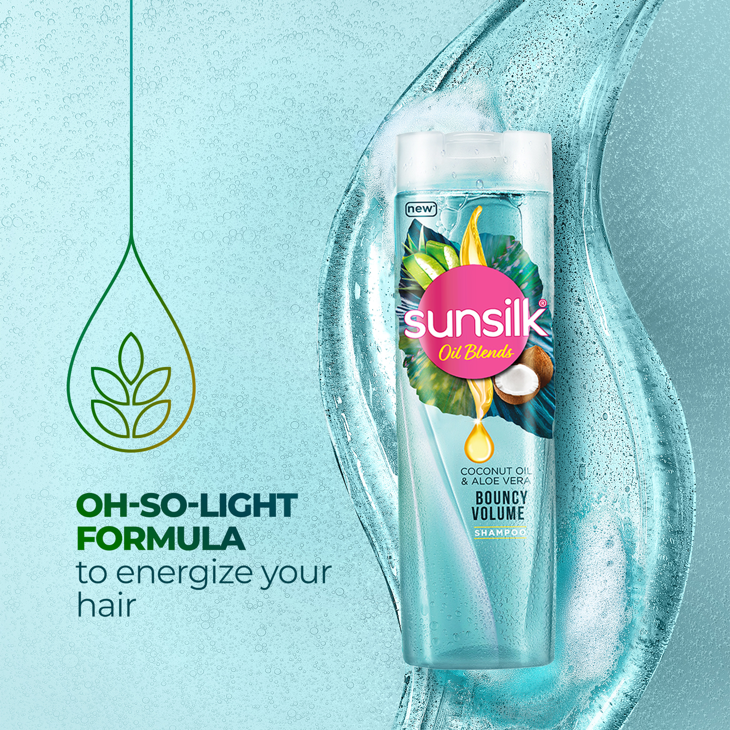 SUNSILK SHAMPOO COCONUT OIL & ALOE 380 ML