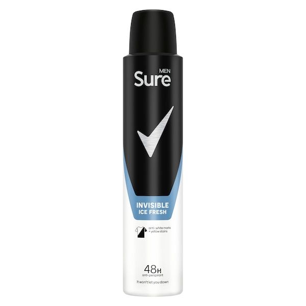 SURE MEN BODY SPRAY INVISIBLE ICE FRESH 48H 200 ML