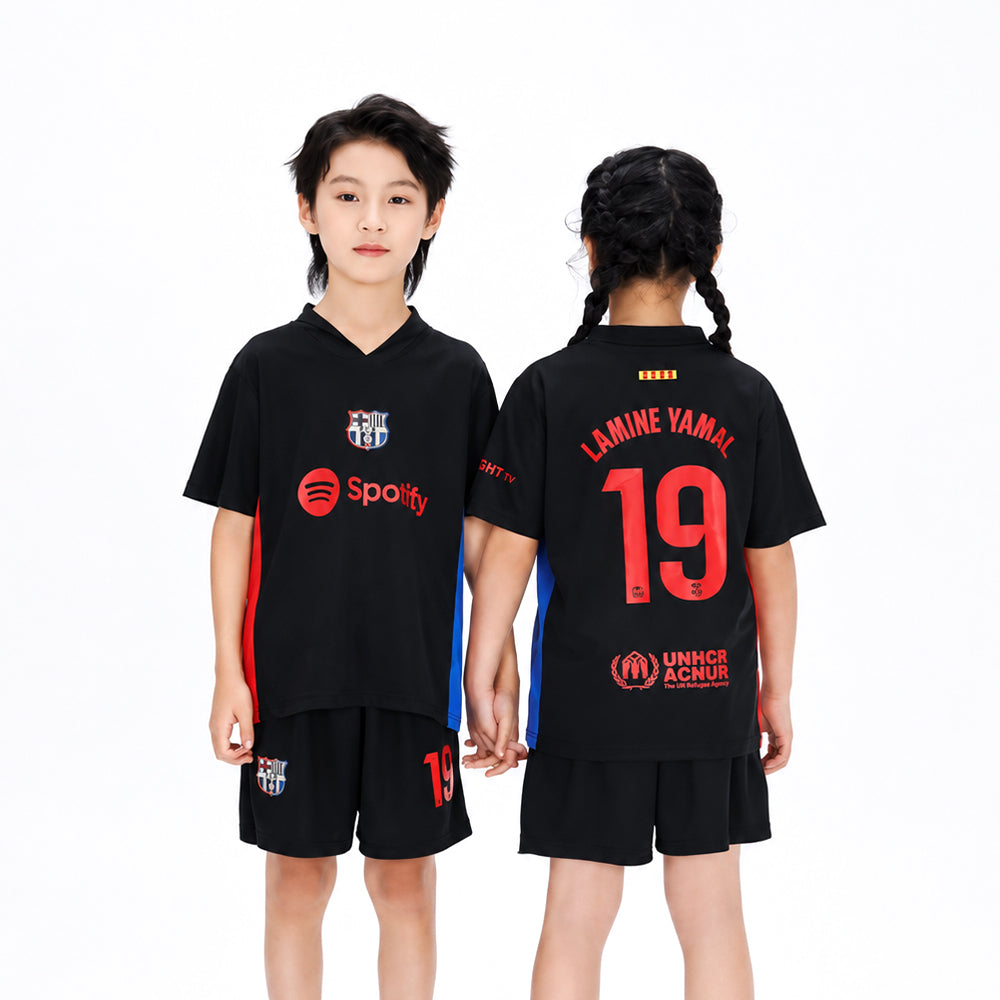 LAMINE YAMAL 2PC FOOT-BALL JERSEY BLACK IRS-26 2-3 YEAR 003
