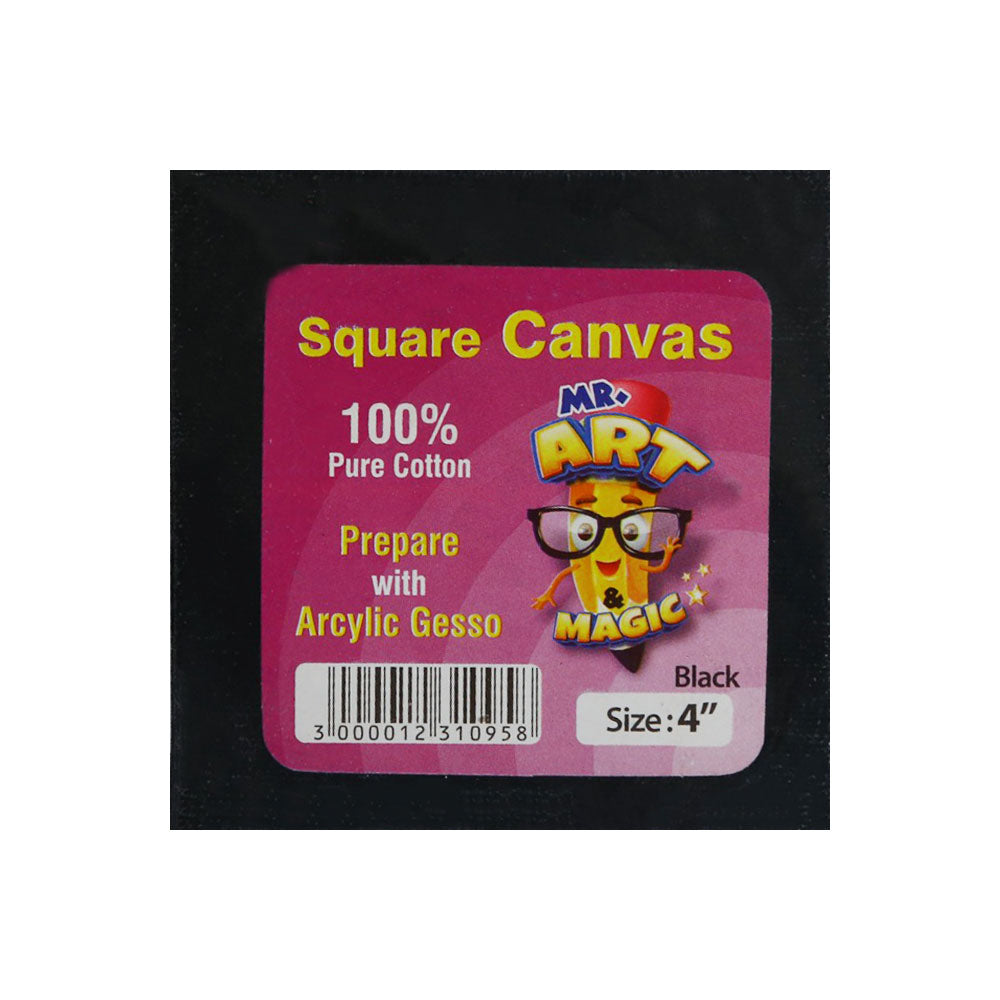 3154 CANVAS BOARD SQUARE BLACK 4INCH
