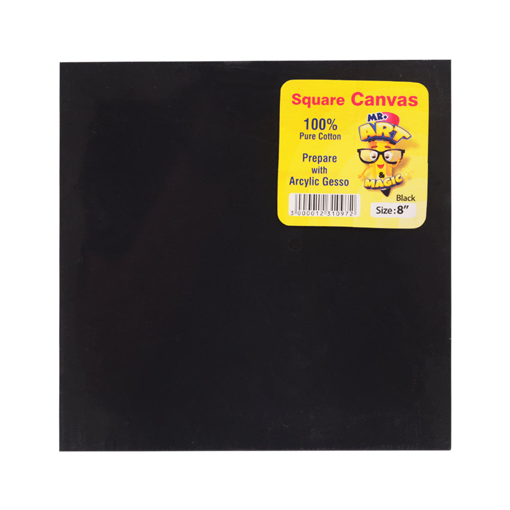 3158 CANVAS BOARD SQUARE BLACK 8INCH