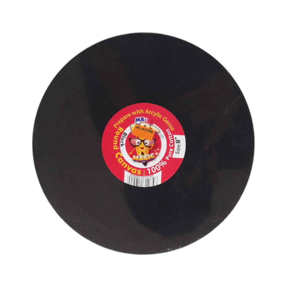595-3258 ROUND CANVAS BOARD BLACK 8 INCH