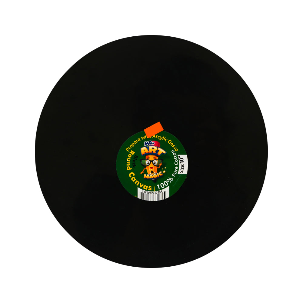 596-3260 ROUND CANVAS BOARD BLACK 10 INCH