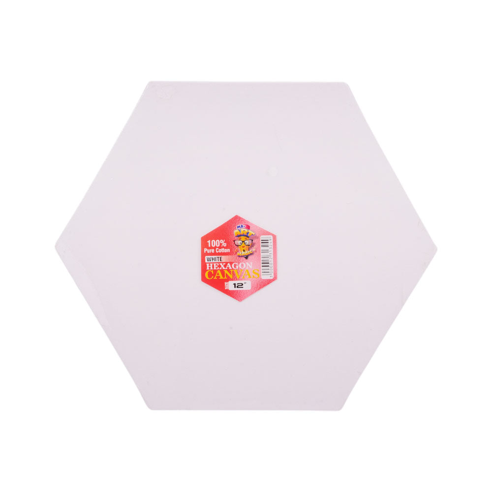 611-3312 HEXAGON CANVAS BOARD WHITE 12 INCH
