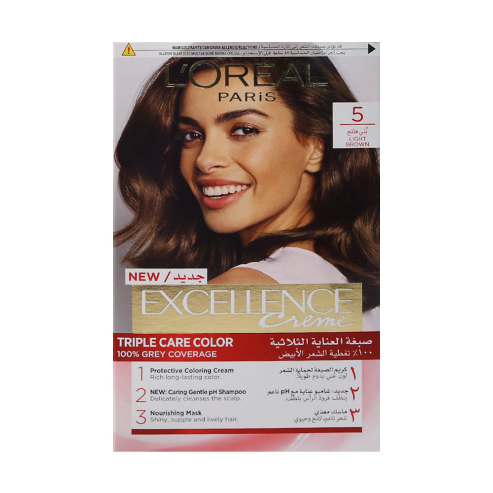 LOREAL EXCELLENCE CREME LIGHT BROWN 5 PC