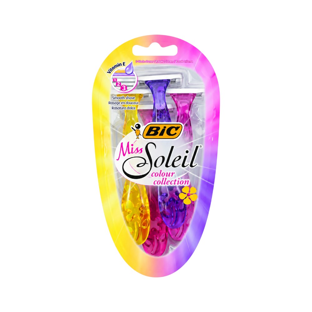 BIC RAZOR MISS SOLEIL COLOUR COLLECTION 4PC PACK