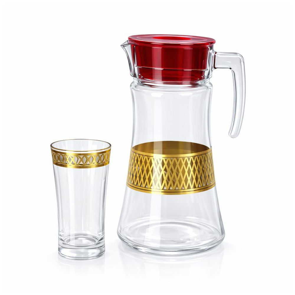 WATER SET 7PC PSB HAND CUT GOLD AZUR 96855-HGB024