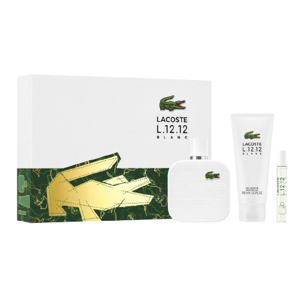 LACOSTE L.12.12 BLANC FOR MEN 3PC GIFT SET