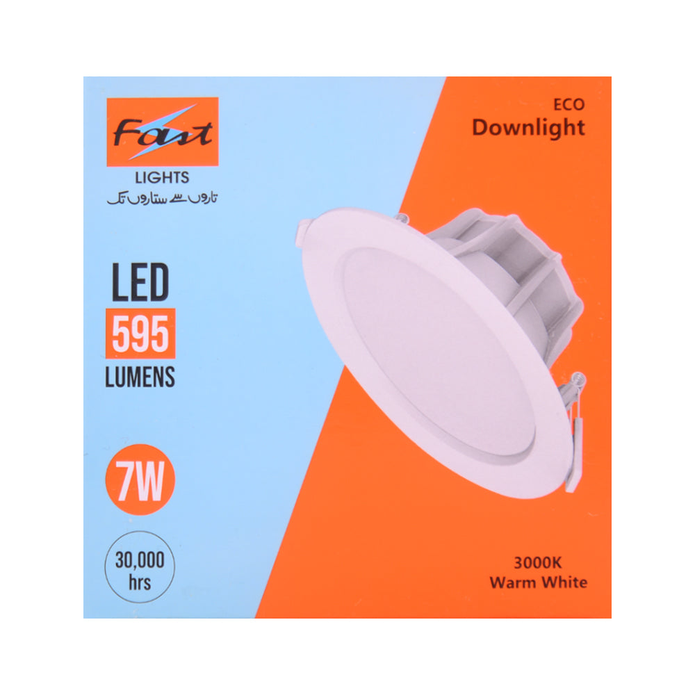 LED DOWNLIGHT ECO 7W 3 595LM 3000K 15KHRS 105V-265V 2KV  SPD