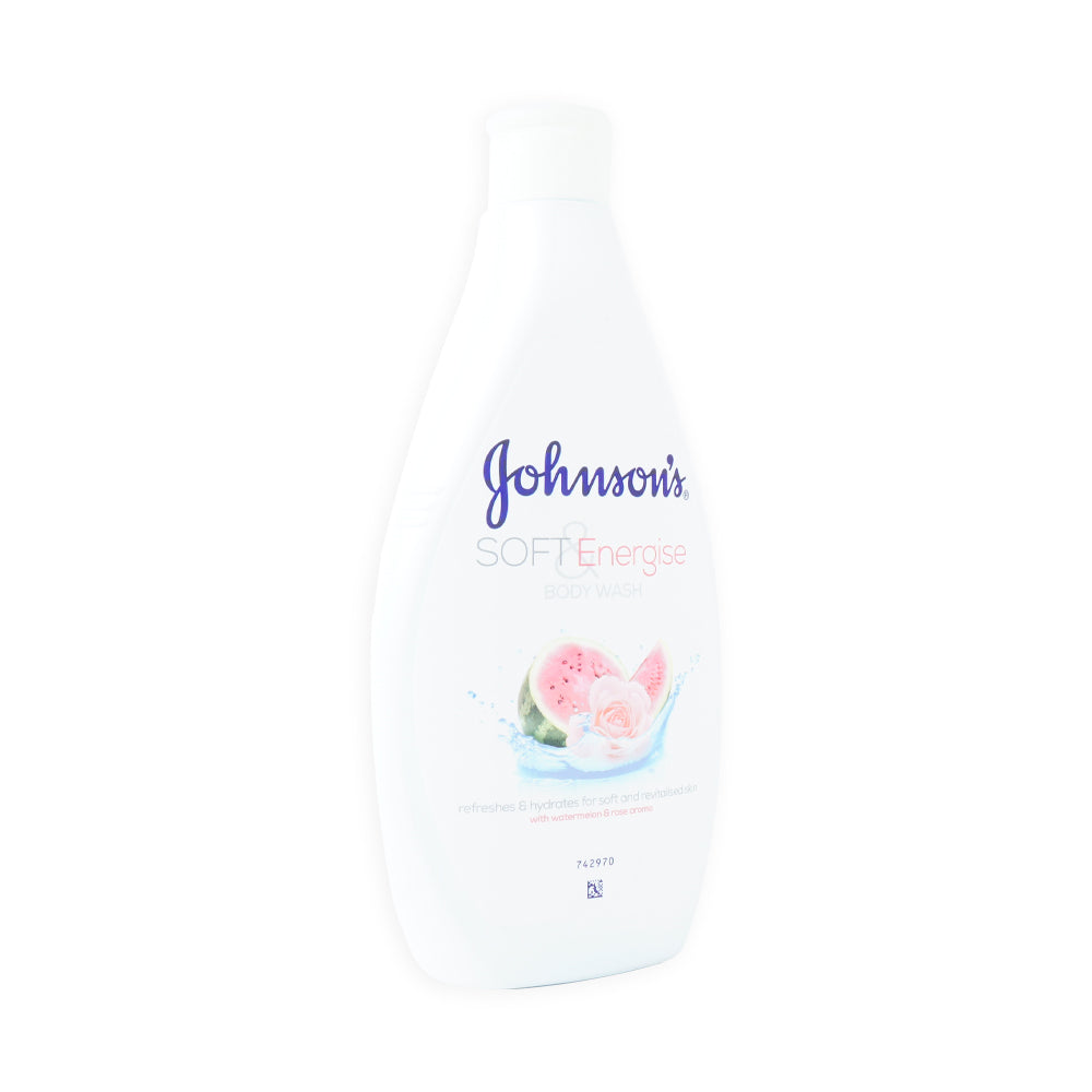 JOHNSONS BODY WASH SOFT ENERGISE WATERMELON & ROSE 400 ML