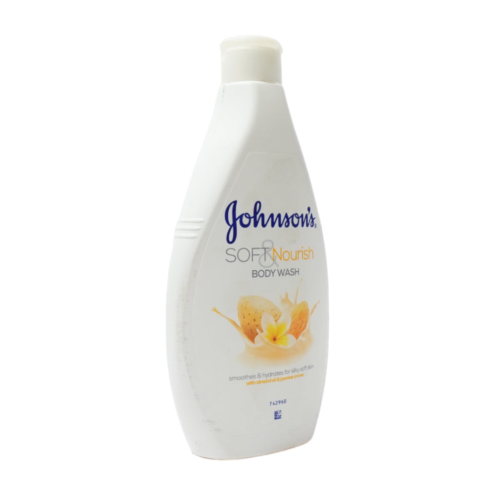 JOHNSONS BODY WASH WITH ALMOND OIL SOFT AND NOURISH 400 ML