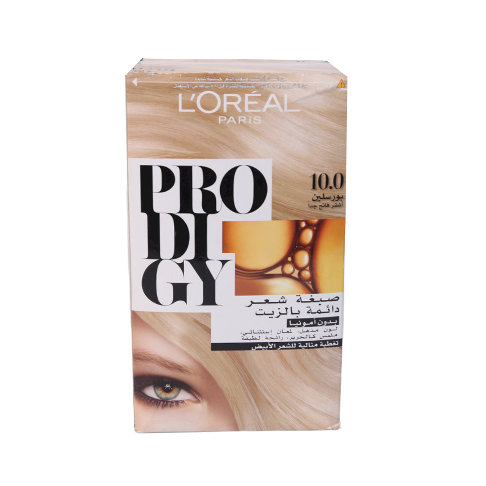 LOREAL PRODIGY HAIR COLOR PERMANENT OIL PORCELAIN LIGHT 10.0