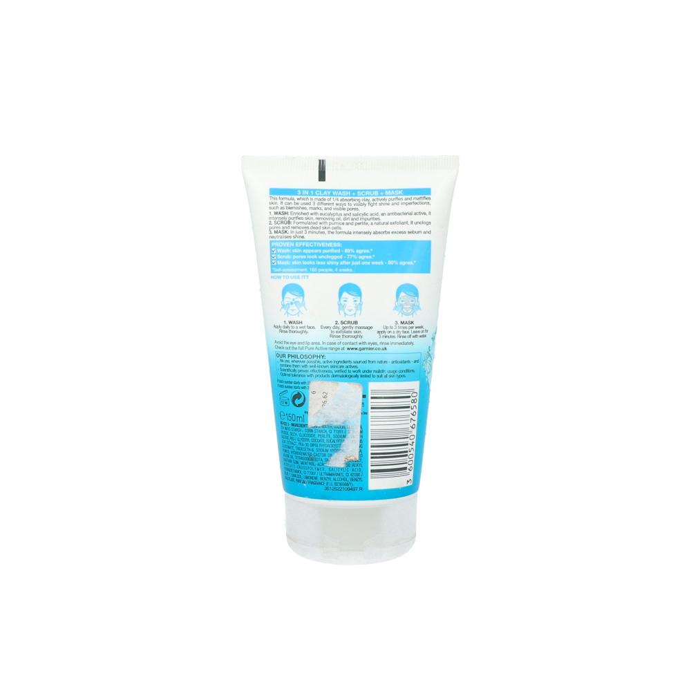GARNIER PURE WASH SCRUB ACTIVE MASK 150 ML