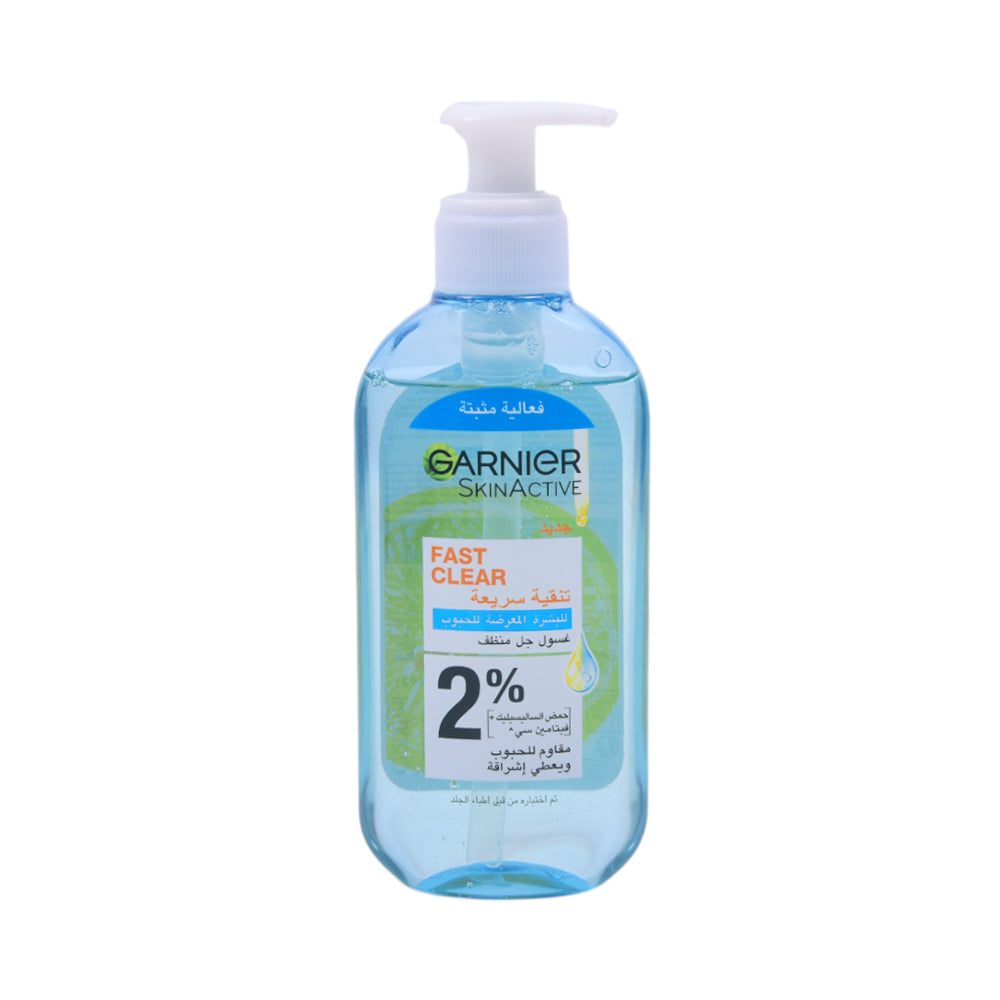 GARINER FAST CLEAR FACE WASH PUMP 200 ML