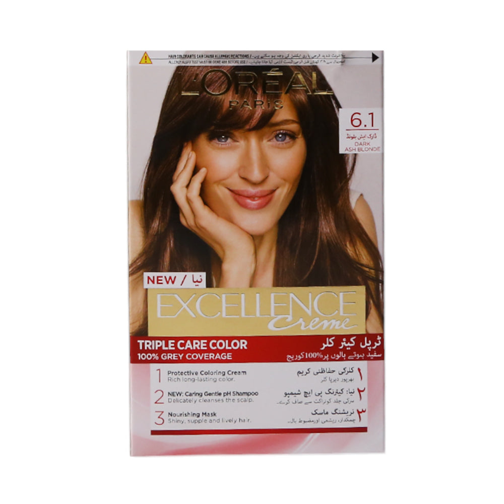 LOREAL EXCELLENCE 6.1 DARK ASH BLOND - PAK