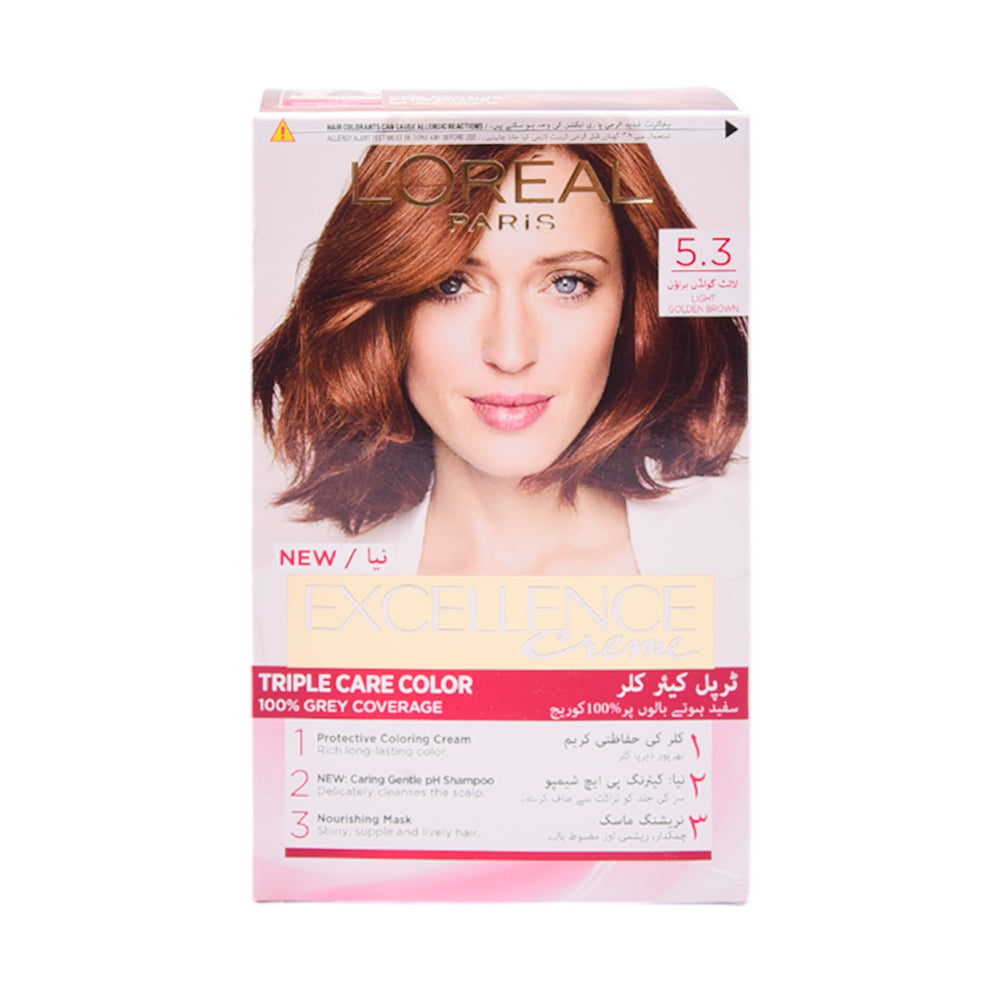 LOREAL EXCELLENCE 5.3 LIGHT GOLDEN BROWN - PAK