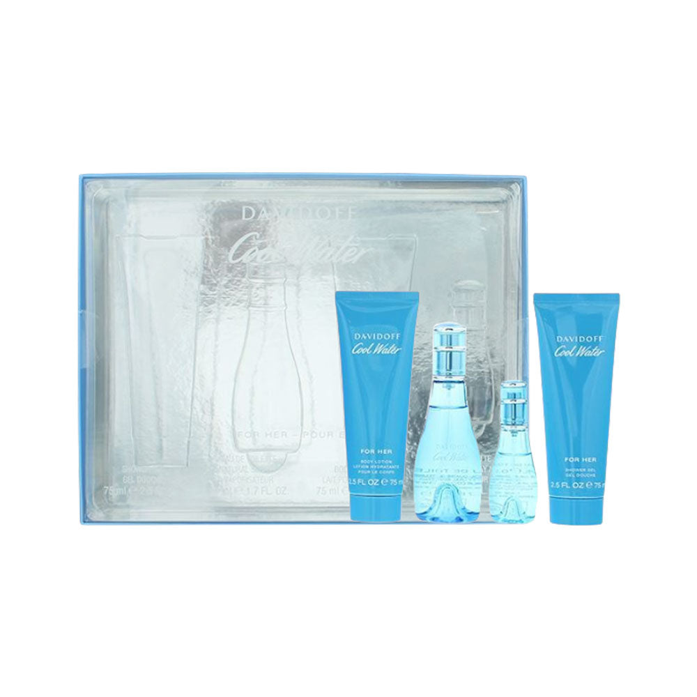 DAVIDOFF COOL WATER FOR WOMEN 4PC GIFT SET