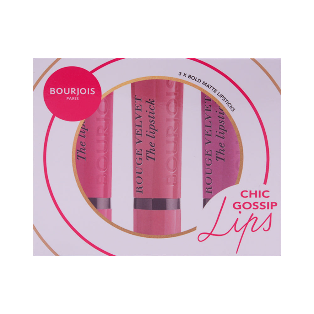 BOURJOIS CHIC GOSSIP PINK LIPSTICK 3 PIECES SET