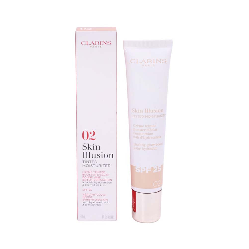 CLARINS FOUNDATION SKIN ILLUSION TINTED MOISTURIZER 02 SPF25