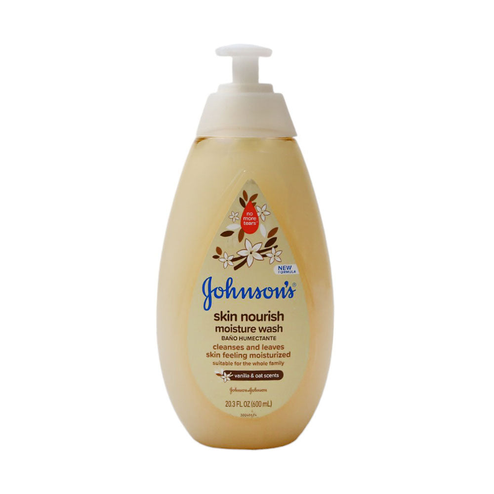 JOHNSONS BABY WASH MOISTURE VANILLA & OAT SCENTS 600 ML
