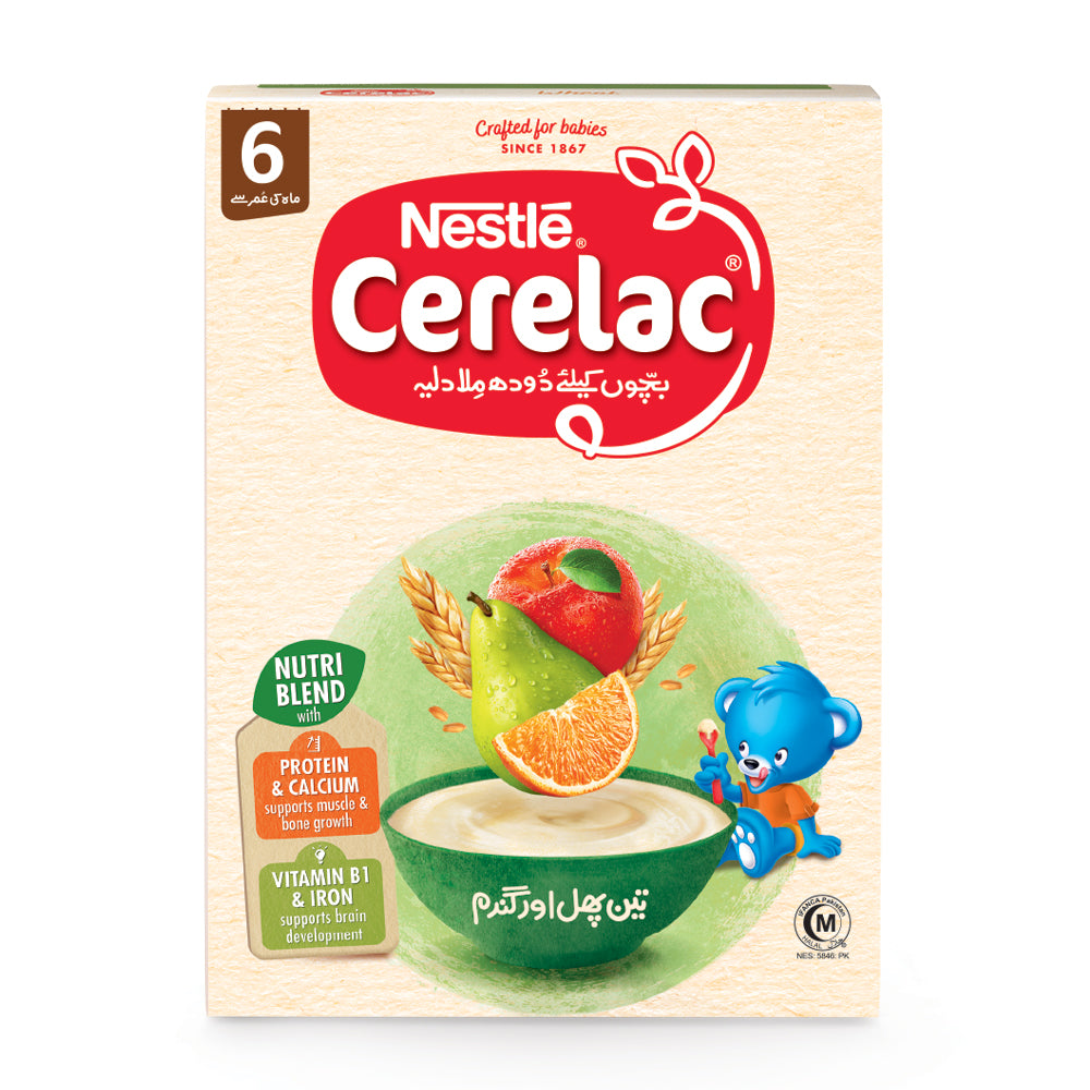 NESTLE CERELAC THREE FRUITS AND WHEAT 175 GM