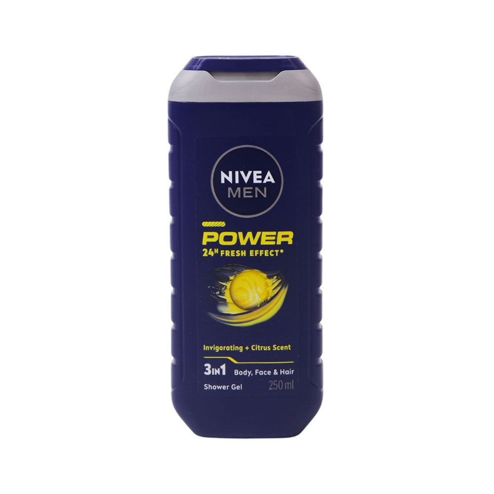 NIVEA MEN SHOWER GEL POWER 3 IN 1 INVIGORATING CITRUS 250 ML