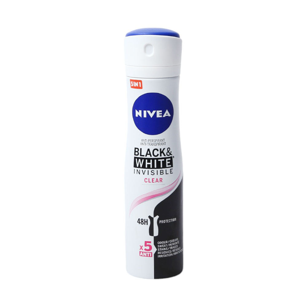 NIVEA DEODORANT BLACK & WHITE INVISIBLE CLEAR 48H 150 ML