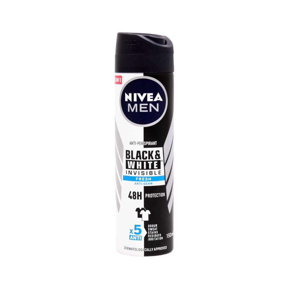 NIVEA MEN DEODORANT BLACK & WHITE INVISIBLE FRESH 150 ML