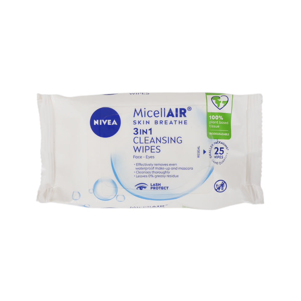 NIVEA MICELLAIR 3IN1 ALL SKIN TYPE WIPES 25S