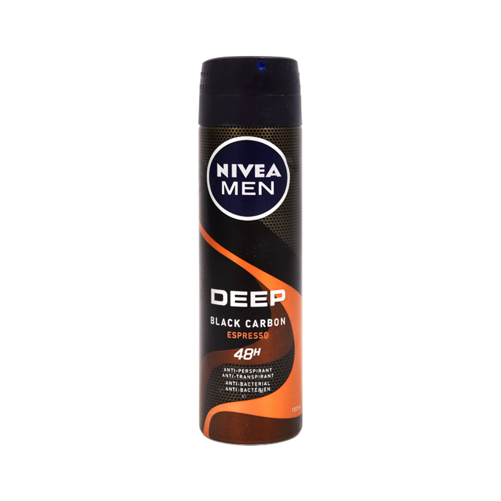 NIVEA MEN SPRAY DEEP BLACK CARBON ESPRESSO 48H 150 ML