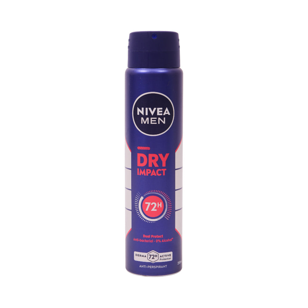 NIVEA MEN DEODORANT DRY IMPACT DUAL PROTECT 72H 250 ML