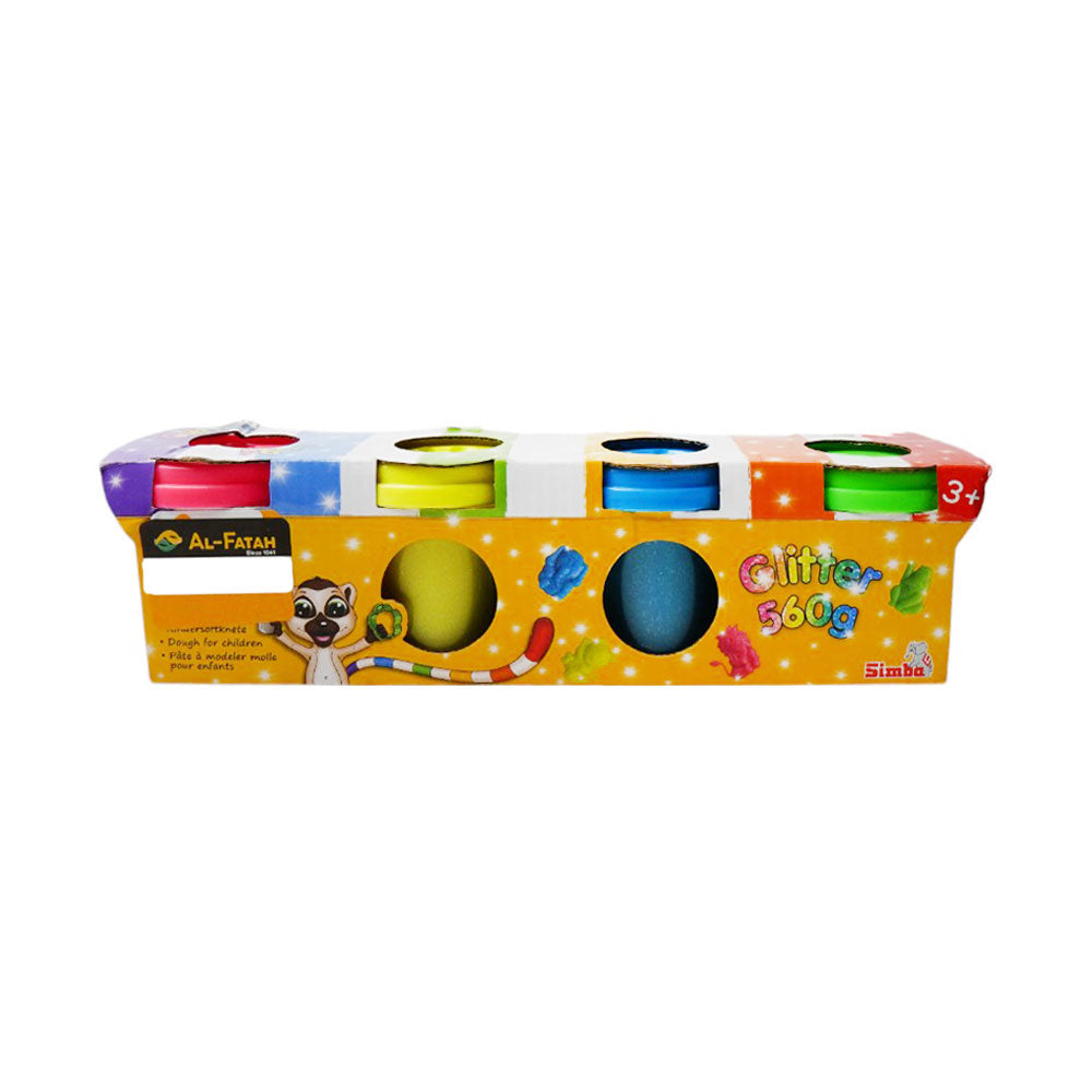 6326018 SIMBA ART & FUN GLITTER DOUGH 4PC PACK 560G D